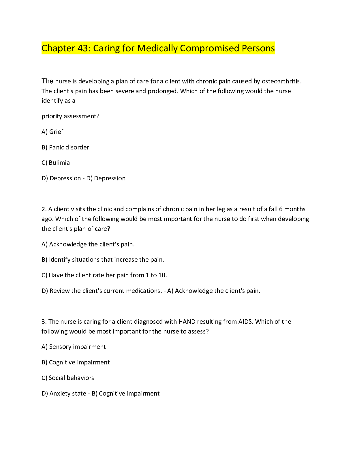 Preview image of Chapter 43: Caring for Medically Compromised Persons document